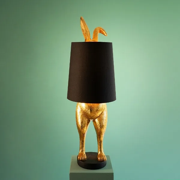 Lampe décorative en forme de lapin avec abat-jour noir