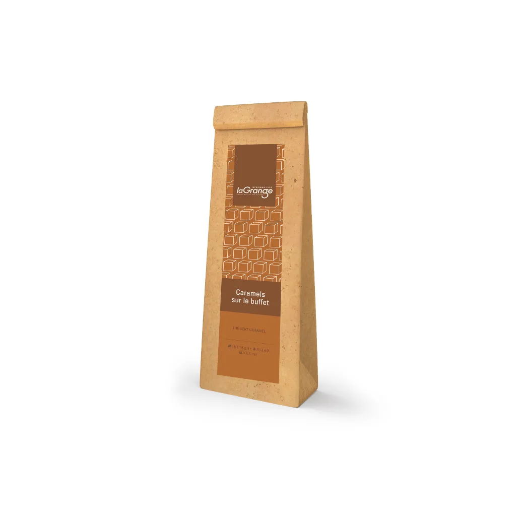 Sachet de 100g de thé vert aromatisé au caramel - Caramel sur le Buffet