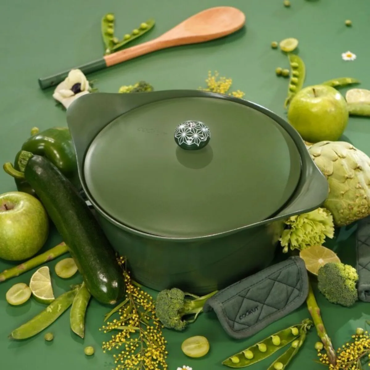 Cocotte Cookut Fougère – La fonte légère qui mijote avec style – 4 tailles – Image 2