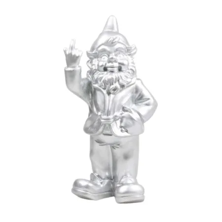 Nain Fuck Argenté – Statue humoristique en résine