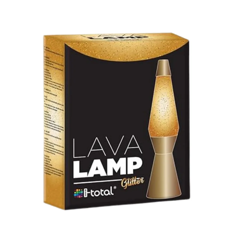 Lampe à paillettes dorées en mouvement