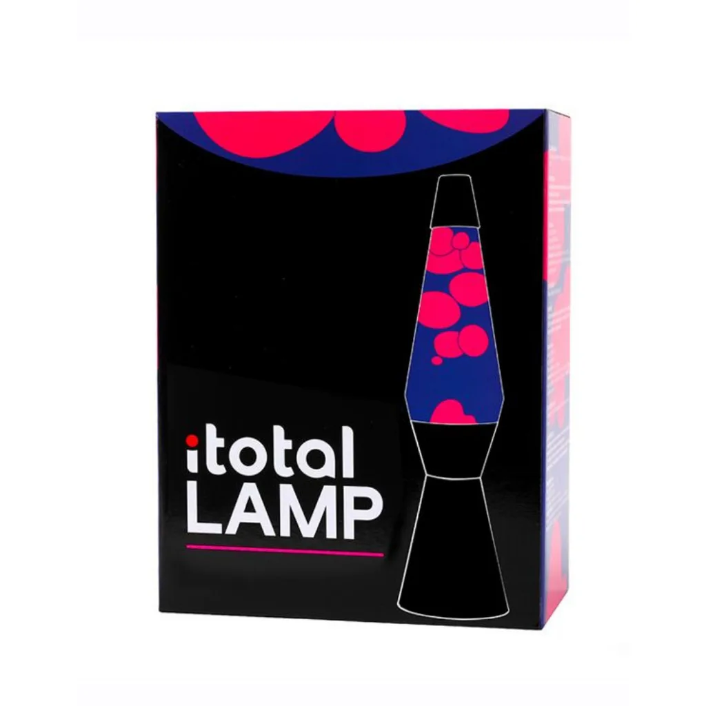 Base noire de la lampe et éclat lumineux violet diffus