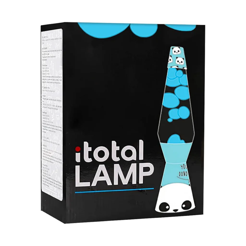 Base panda de la lampe et lumière bleue diffusée dans un liquide profond