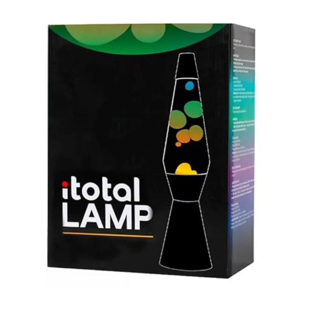 Base noire élégante et verre multicolore de la lampe à lave rainbow
