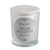 Bougie parfumée 145g senteur fleur de coton dans un contenant raffiné