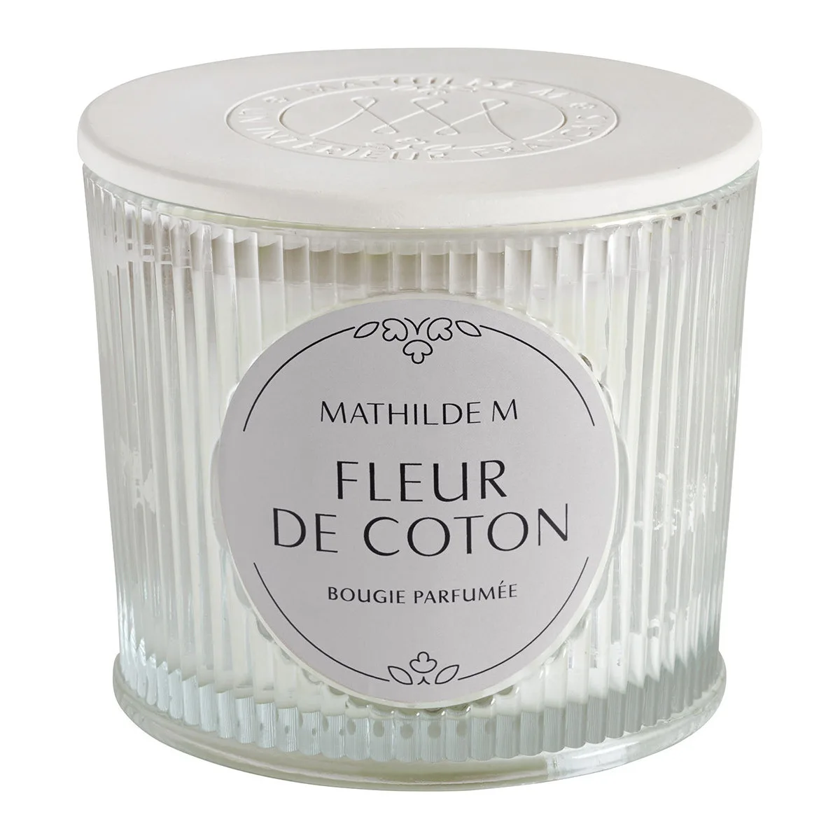 Bougie fleur de coton 400g dans un décor raffiné et apaisant