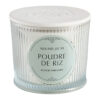 Bougie 400g avec parfum poudré de poudre de riz, cire blanche