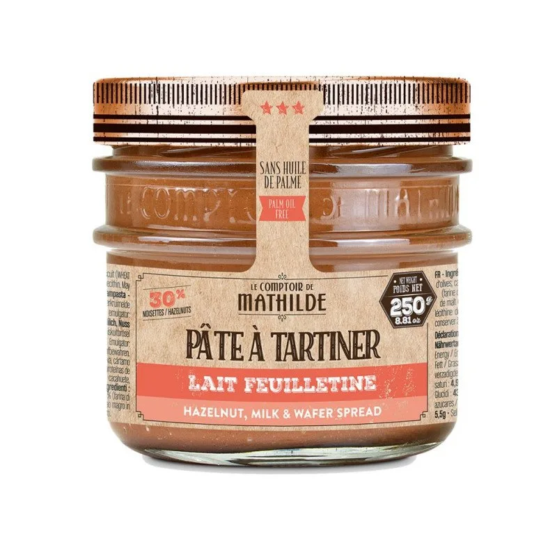 Pâte à Tartiner Lait Feuilletine 250 g – Le Comptoir de Mathilde