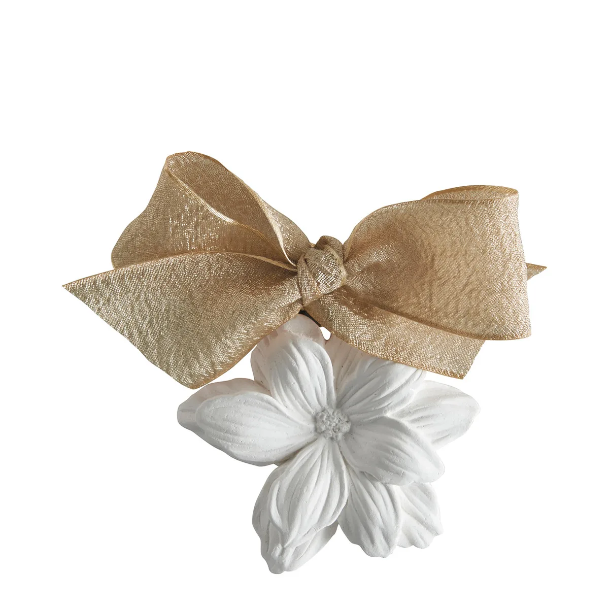 Plâtre parfumé en forme de fleur de jasmin, diffusant la senteur Sublime Jasmin de Mathilde M. Une touche florale et envoûtante qui parfume délicatement votre espace avec une élégance intemporelle