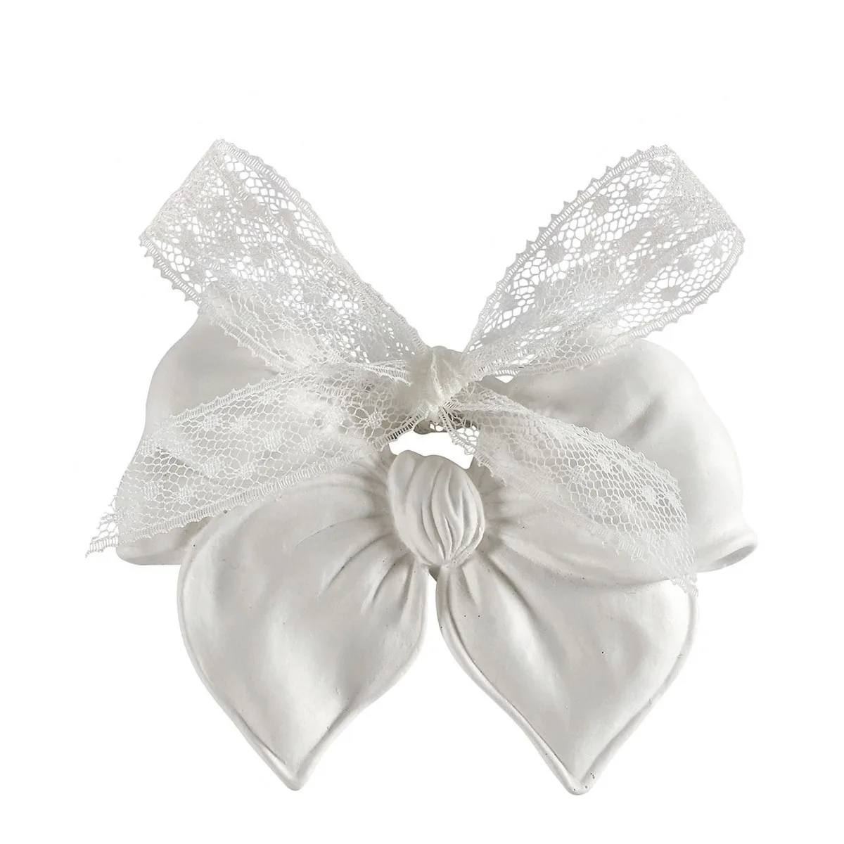 Plâtre parfumé en forme de nœud délicat, diffusant la senteur fraîche et élégante de Voile de Lin de Mathilde M. Une touche de raffinement et de douceur dans chaque pièce.
