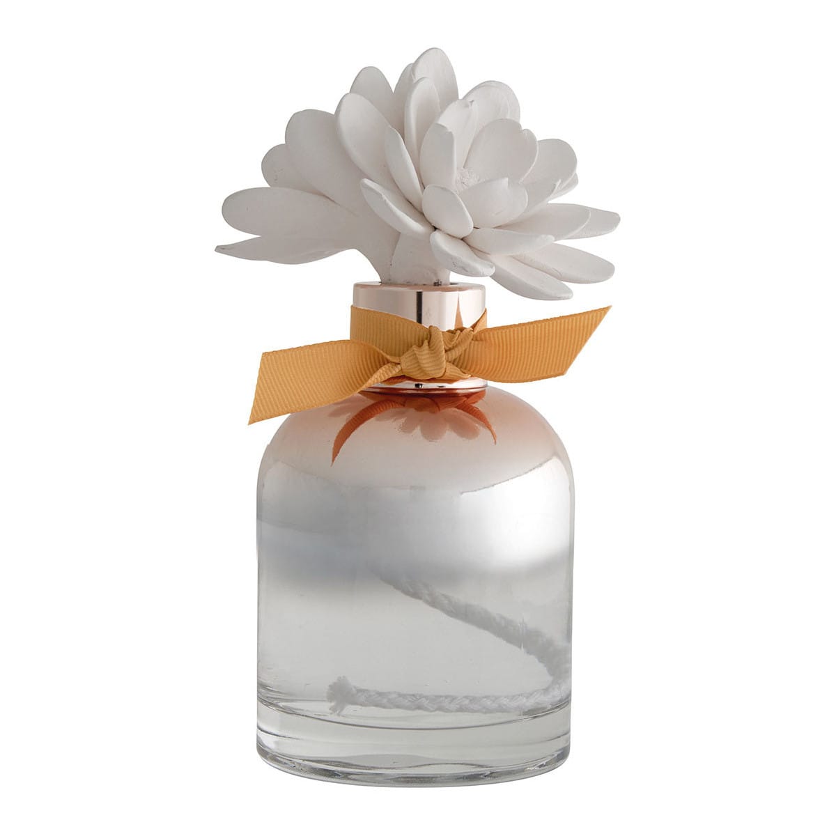Diffuseur de parfum d’ambiance 200ml Mathilde M – Valse Fleur de Mandarine, flacon élégant avec tiges en rotin, ambiance raffinée
