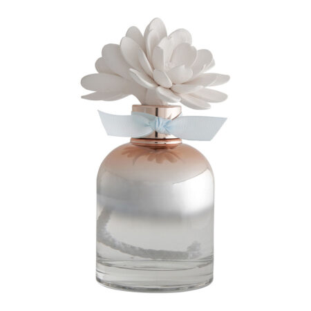 Diffuseur "Valse" avec plâtre fleur parfumé Poudre de Riz, diffusion par capillarité