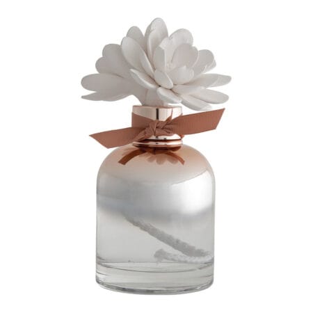 Diffuseur "Valse" 200ml avec fleur en plâtre parfum Rose Élixir