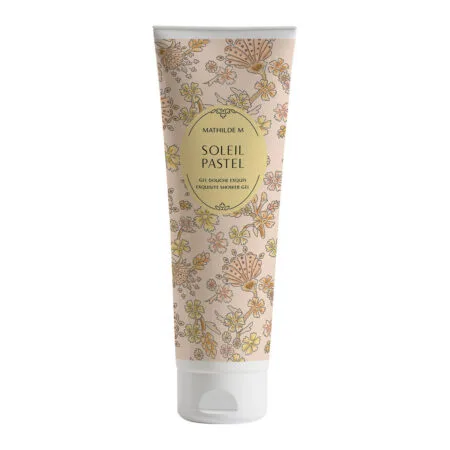Gel douche 250ml Mathilde M – Senteur Soleil Pastel, flacon raffiné pour une mousse onctueuse et un parfum solaire délicat