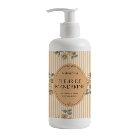 Flacon 250ml de gel lavant pour les mains Mathilde M – Fleur de Mandarine, au design raffiné, nettoyant et parfumant les mains avec douceur
