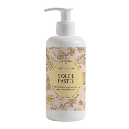 Gel mains soyeux 250ml Mathilde M – Senteur Soleil Pastel, flacon élégant pour un lavage délicat, hydratant et subtilement parfumé
