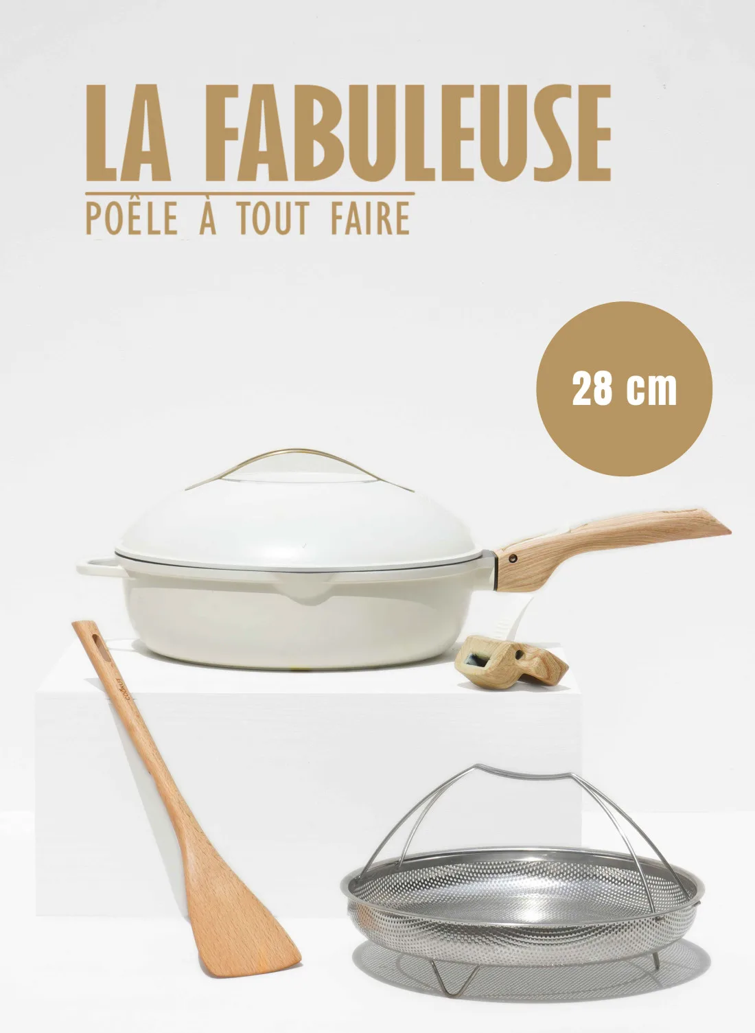 Fabuleuse Poele Cookut blanc meringue – 8-en-1, 24 & 28 cm – Image 2