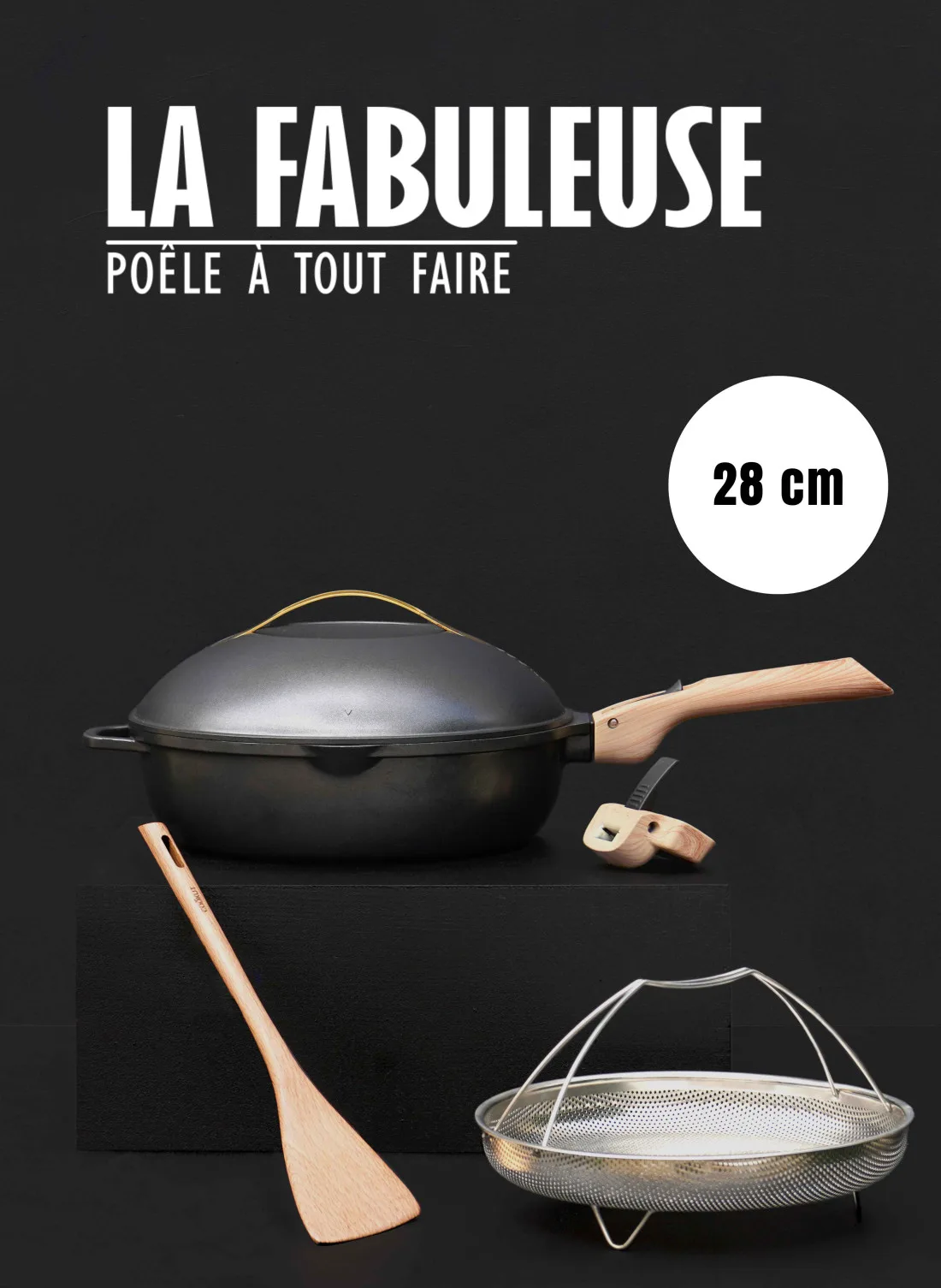 Fabuleuse Poele Cookut Noir Météor – 8-en-1, 24 & 28 cm – Image 2