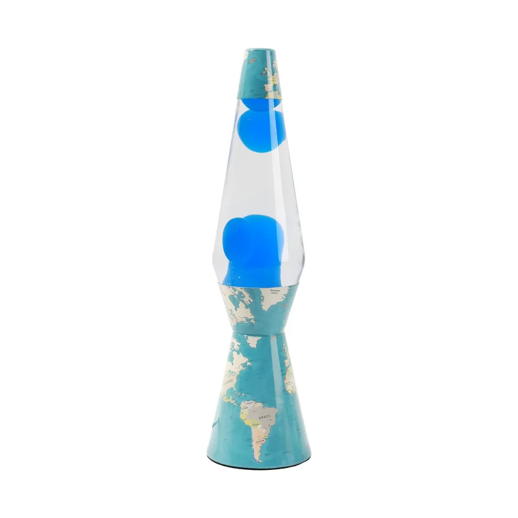 Lampe à lave Blue Map avec effet de mouvement