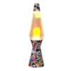 Lampe à lave classique Graffiti avec cire orange en mouvement
