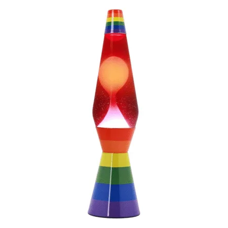 Lampe à lave Love is Love vue de face avec couleurs vibrantes