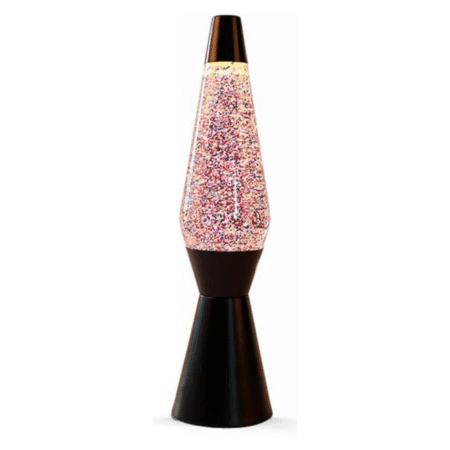 Lampe à paillettes avec socle et capuchon noir
