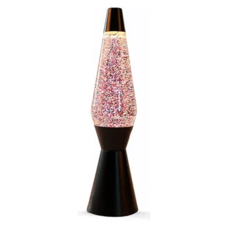 Lampe à paillettes avec socle et capuchon noir