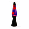 Lampe à lave noire avec cire rose et liquide violet en fonctionnement