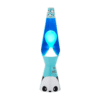 Lampe à lave style panda avec cire bleu ciel et liquide bleu foncé