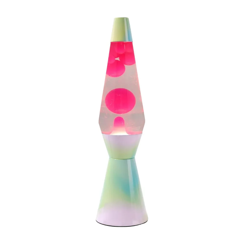 Base aux couleurs pastel dégradées et lumière douce de la lampe à lave