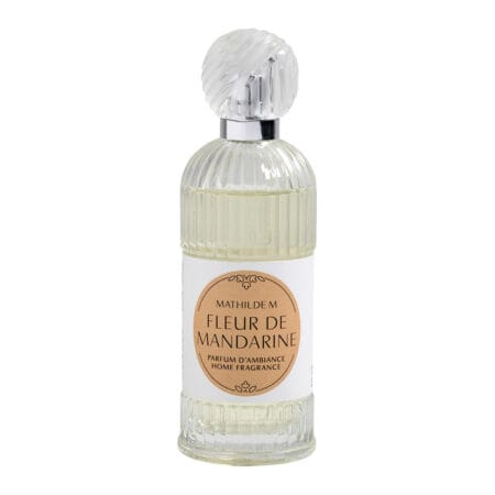 Flacon vaporisateur 100ml de parfum d’ambiance Mathilde M – Fleur de Mandarine, au design raffiné et senteur fraîche et florale