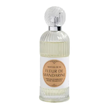 Flacon vaporisateur 100ml de parfum d’ambiance Mathilde M – Fleur de Mandarine, au design raffiné et senteur fraîche et florale