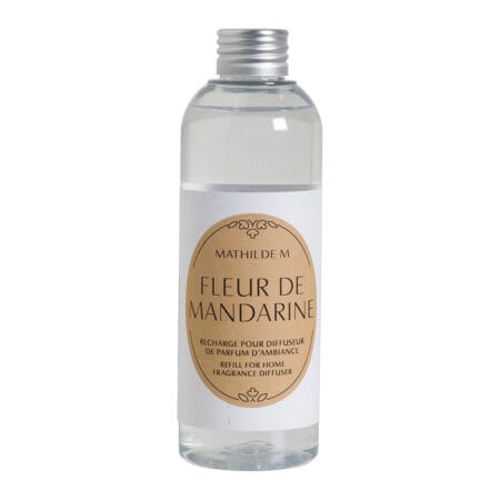Flacon de recharge 200ml Mathilde M parfum Fleur de Mandarine pour diffuseur d’ambiance, élégant et raffiné