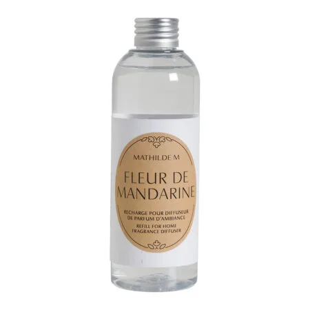 Flacon de recharge 200ml Mathilde M parfum Fleur de Mandarine pour diffuseur d’ambiance, élégant et raffiné