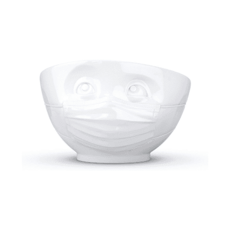 Bol "Confiant" portant un masque de protection sanitaire