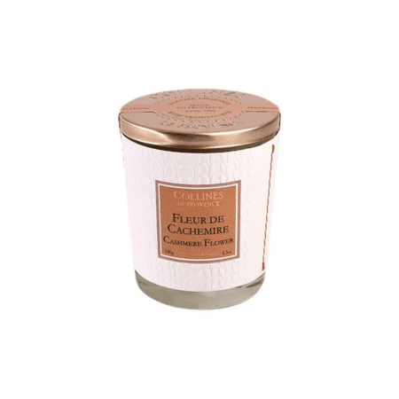 Bougie parfumée Fleur de Cachemire 180g – verre élégant – parfum délicat et raffiné signé Colline de Provence