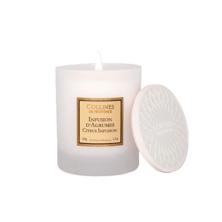 Bougie parfumée Infusion d'Agrumes 180g – Colline de Provence, cire végétale, parfum fruité et frais pour une ambiance vivifiante et citronnée