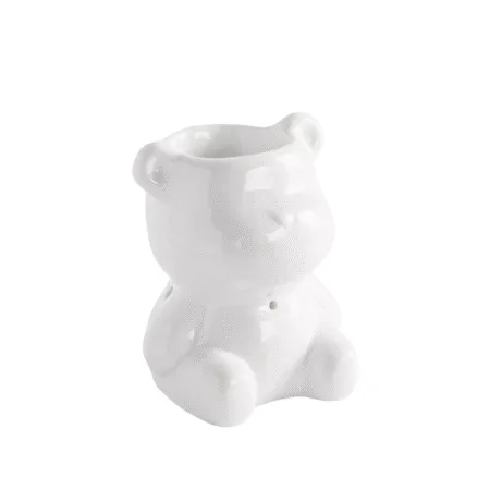 Brûle-parfum Teddy en forme d’ourson mignon, céramique douce finition brillante