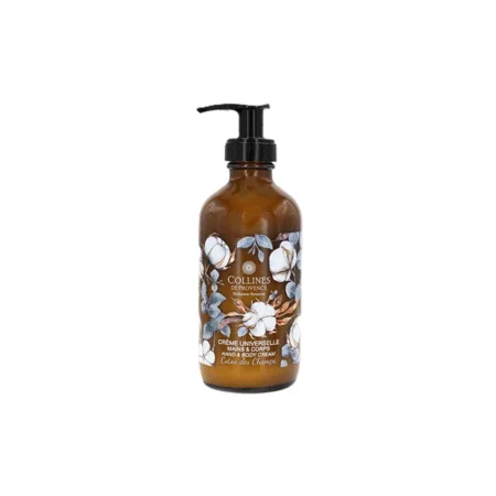 Pot de crème universelle 225ml en verre Colline de Provence, collection Bien-Être, senteur Coton des Champs