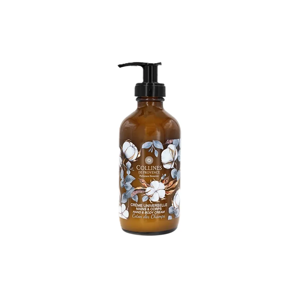 Pot de crème universelle 225ml en verre Colline de Provence, collection Bien-Être, senteur Coton des Champs