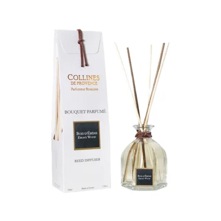 Diffuseur d’ambiance 100ml Colline de Provence Bois d’Ébène avec tiges en bois