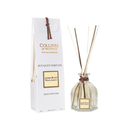 Diffuseur de parfum 100ml Jasmin Blanc – Colline de Provence, parfum floral délicat pour une ambiance élégante et envoûtante dans votre intérieur.