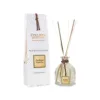 Diffuseur de parfum d’ambiance 100ml Thé Blanc – Colline de Provence. Élégant flacon avec tiges, diffuse un parfum frais, doux et relaxant dans votre intérieur.