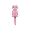 Horloge Kit-Cat Klock grand modèle couleur rose avec nœud papillon, design vintage et yeux animés