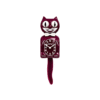 Horloge Kit-Cat Klock grand modèle couleur rubis brillant avec nœud papillon, design vintage et yeux animés