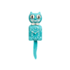 Horloge Kit-Cat Klock grand modèle couleur turquoise avec nœud papillon, design vintage et yeux animés