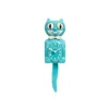 Horloge Kit-Cat Klock grand modèle couleur turquoise avec nœud papillon, design vintage et yeux animés