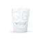 Mug avec anse affichant un visage rieur et plein de vie.