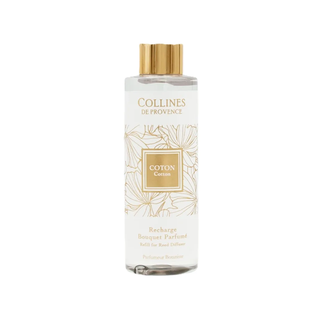 Recharge de parfum d’ambiance senteur coton en flacon 200ml – Collection Fleur – Colline de Provence