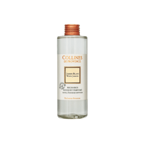 Recharge diffuseur parfum 200ml Jasmin Blanc – Colline de Provence, parfum floral et délicat, pour une ambiance élégante et envoûtante chez vous.